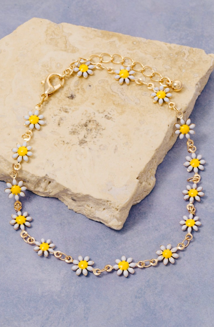 Enamel Daisy Chain Anklet