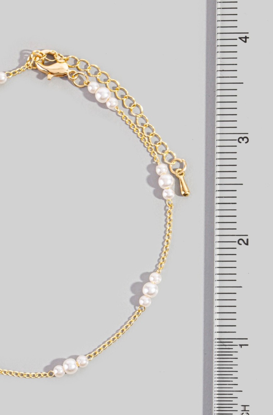 Mini Pearl Station Beads Chain Anklet