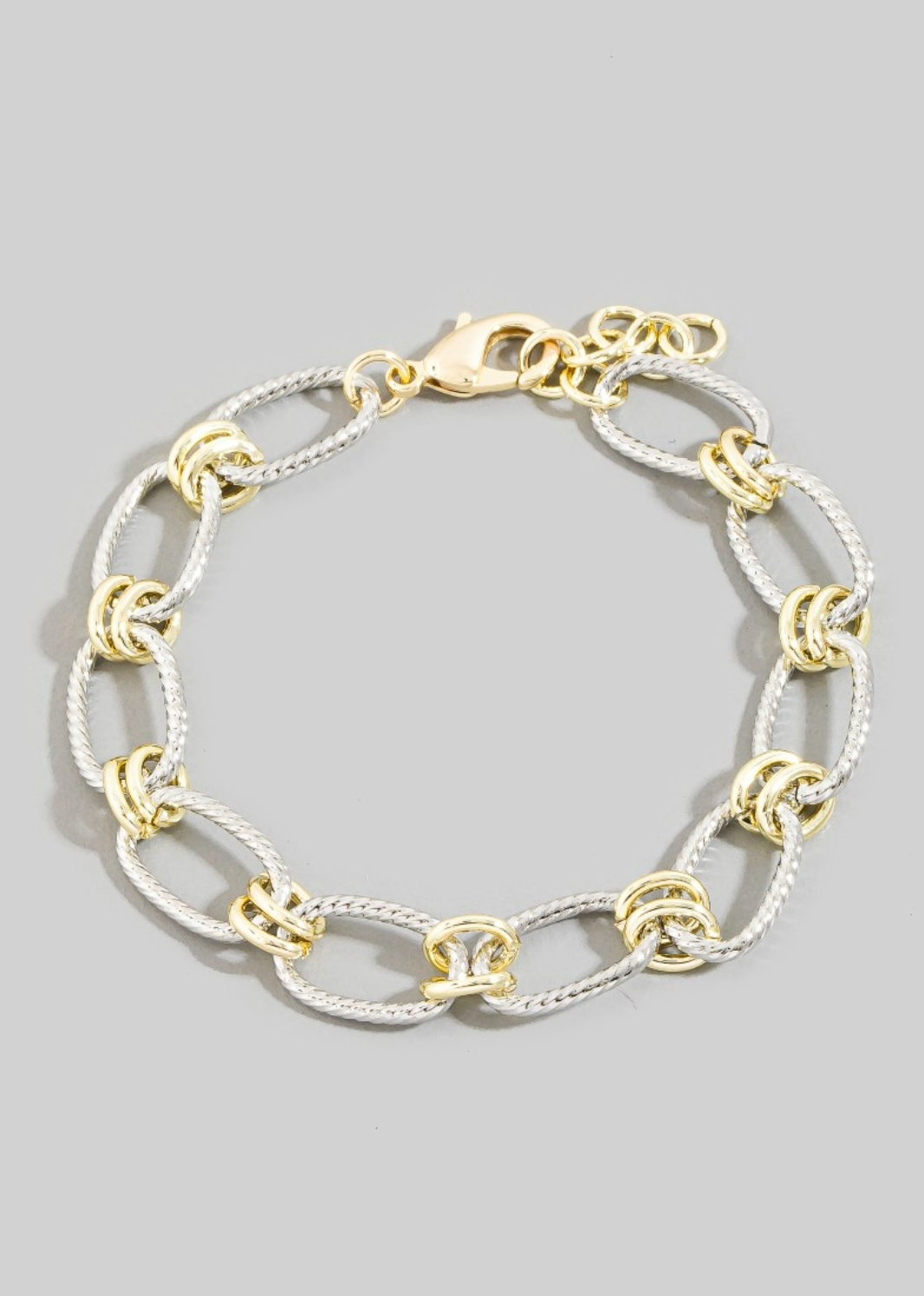 Oval Two Tone Chain Bracelet