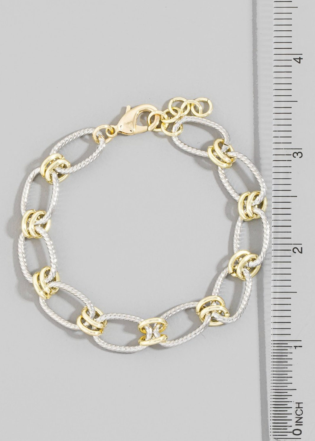 Oval Two Tone Chain Bracelet