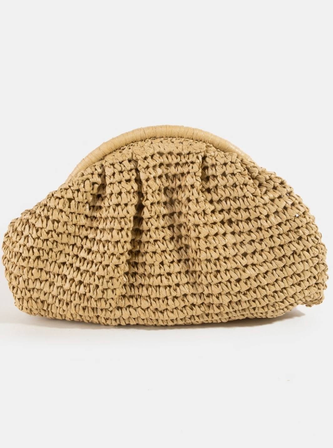 Straw Weave Clutch With Shoulder Strap