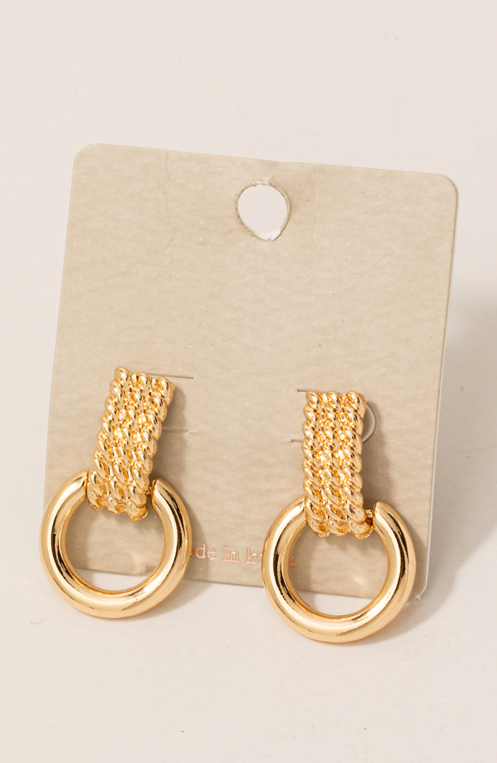 Metallic Braid And Hoop Dangle Earrings