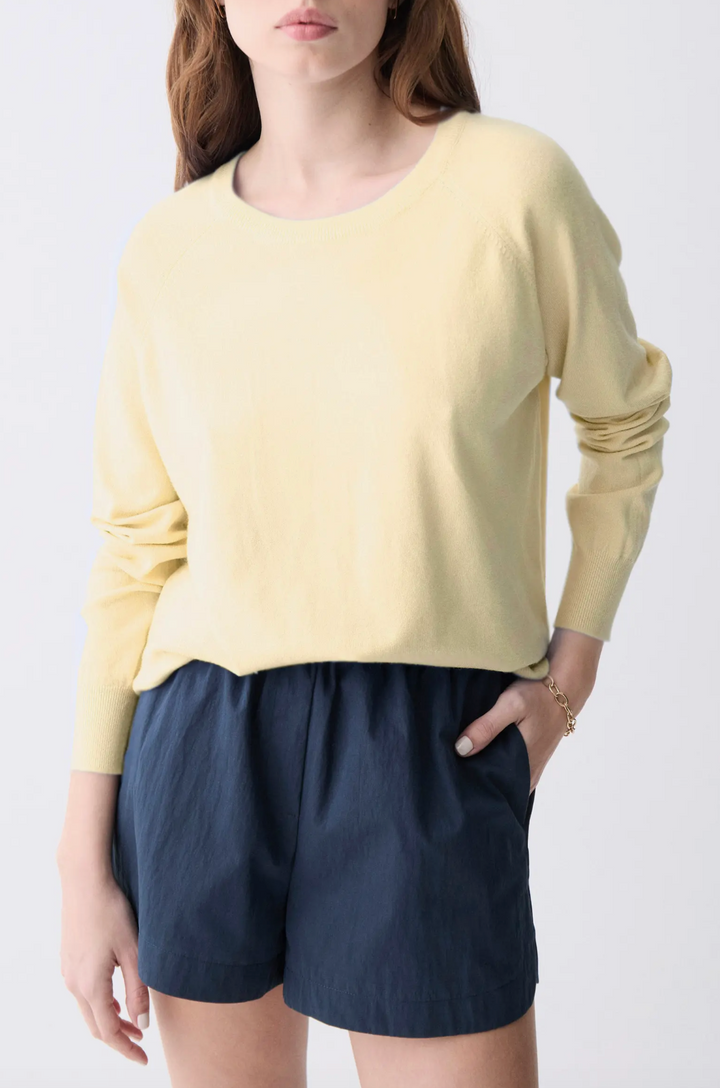 Lorraine Butter Soft Boxy Crewneck Lightweight Sweater