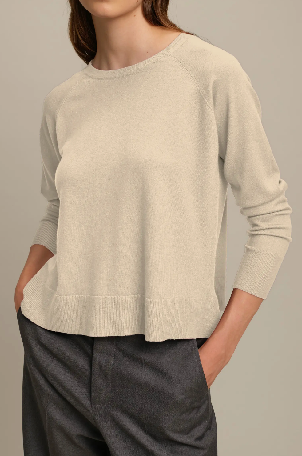 Lorraine Butter Soft Boxy Crewneck Lightweight Sweater