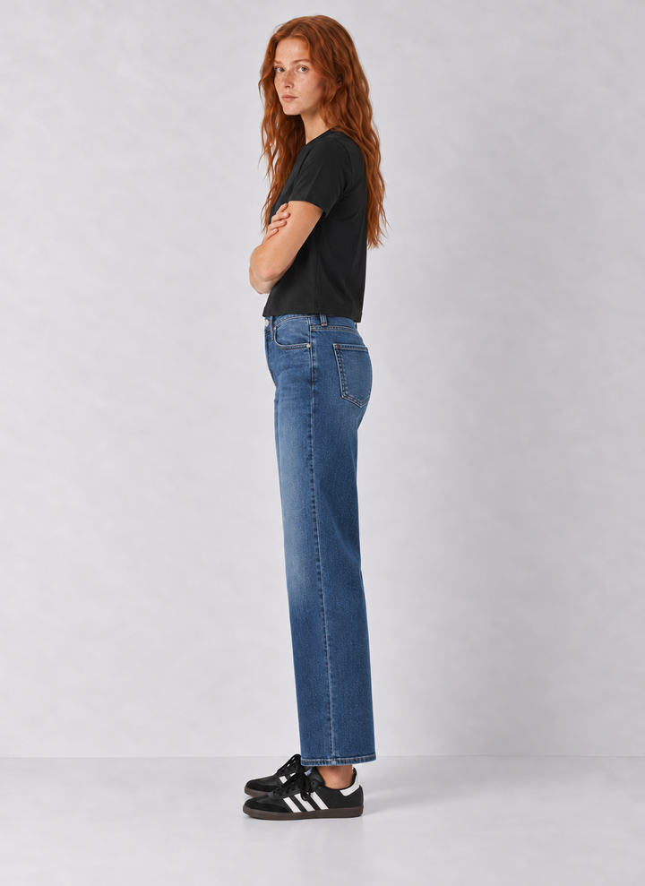Just Black Denim Calista Mid Rise Slim Wide Leg