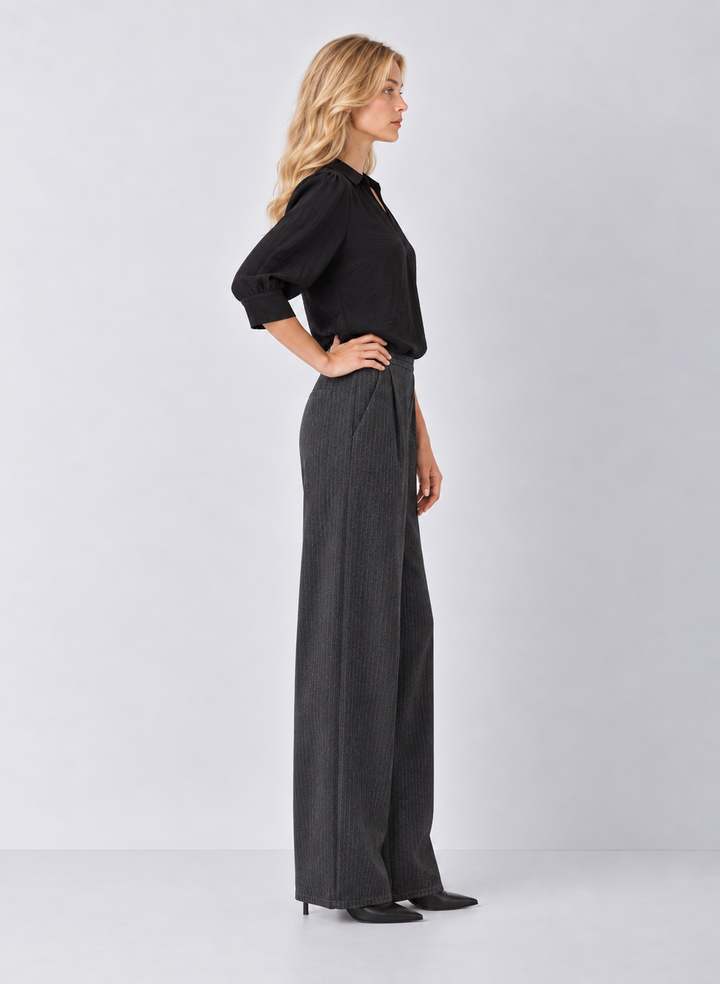 Half Sleeve Bubble Hem Blouse