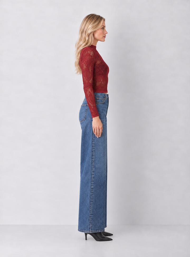 Jacquard Fishnet Layering Top