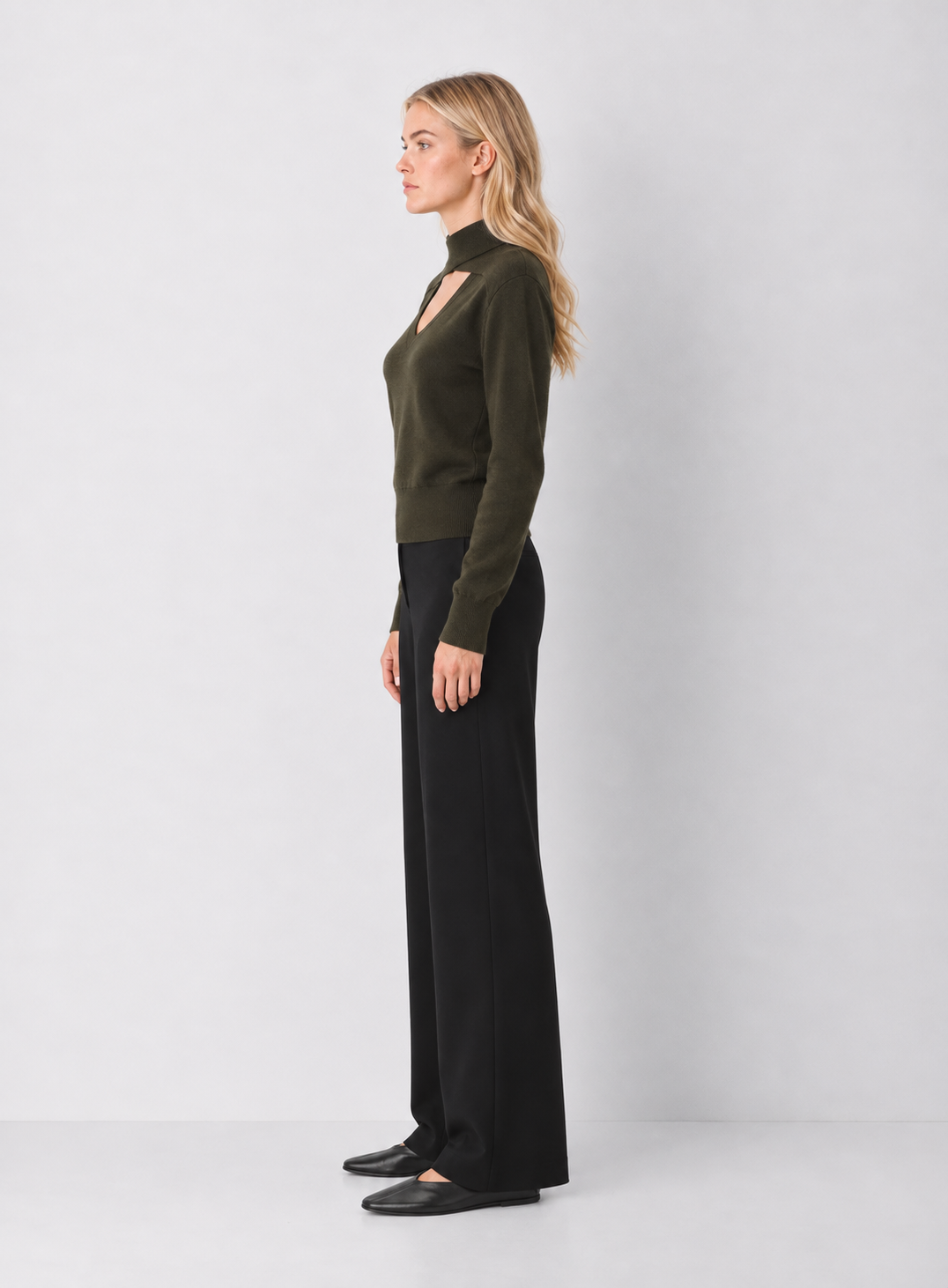 Taylor Criss Cross Key Hole Sweater Top