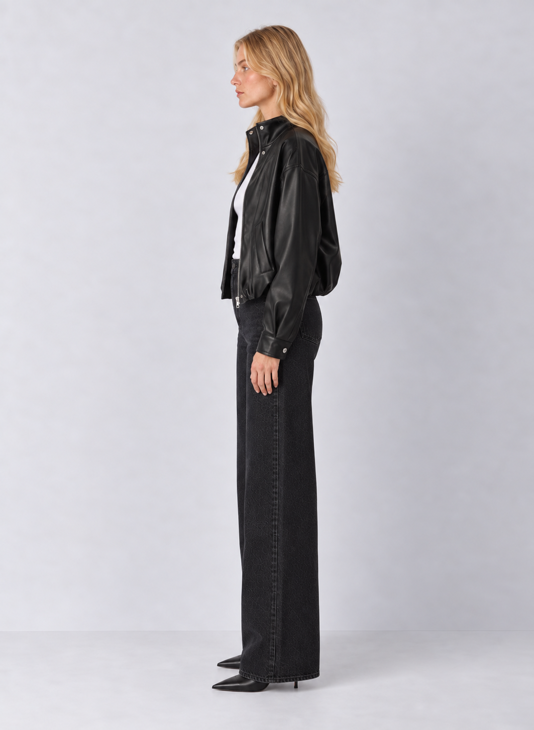Z Supply Corin Faux Leather Bomber Jacket