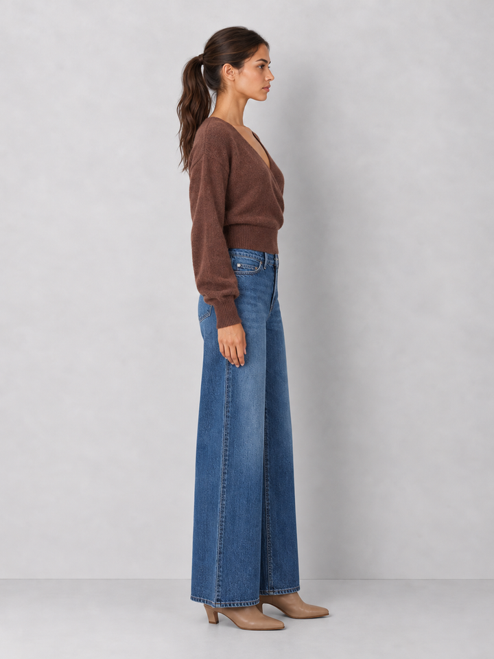 V Neck Wrap Sweater