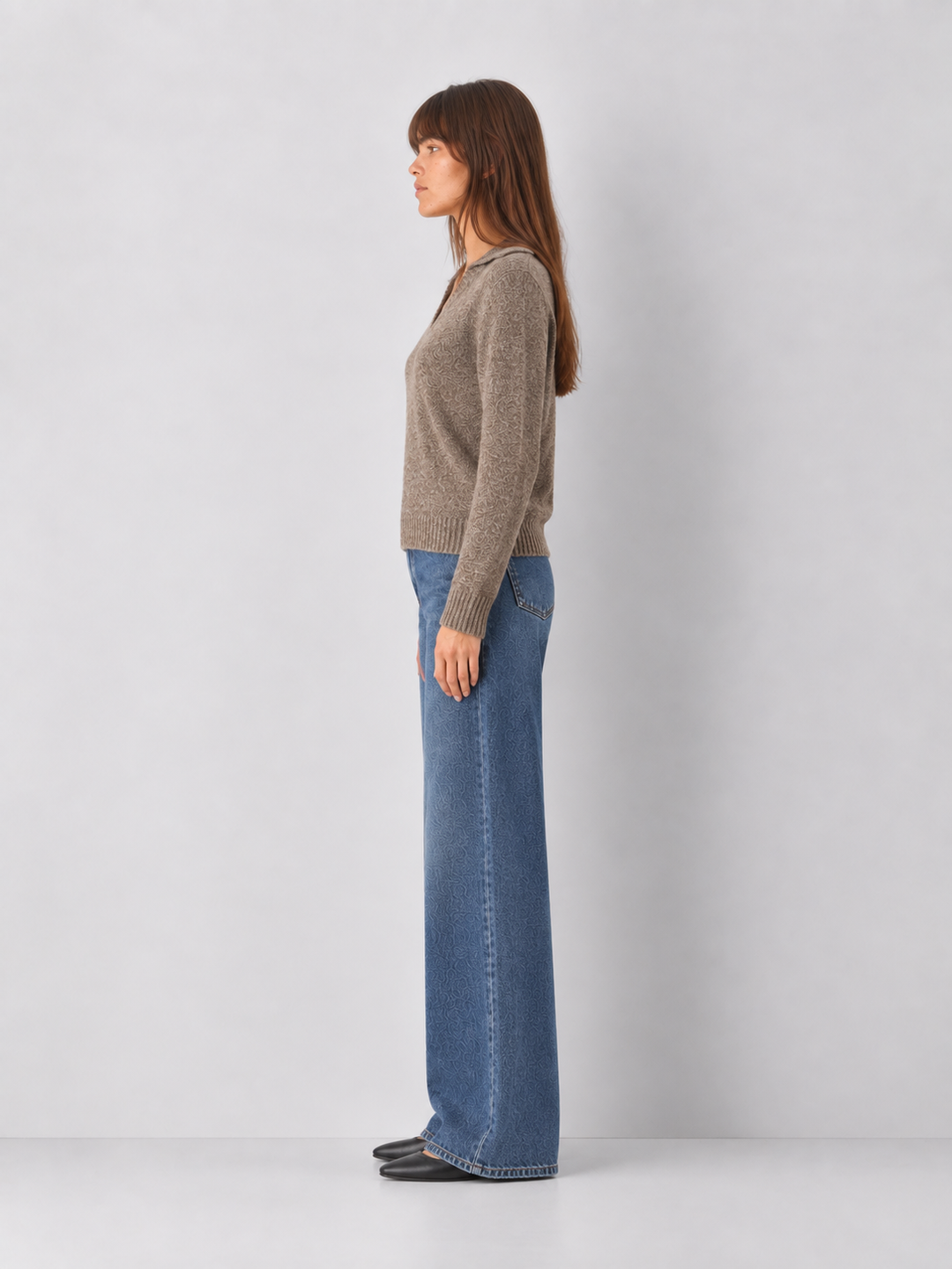 Demi V-Neck Collared Sweater