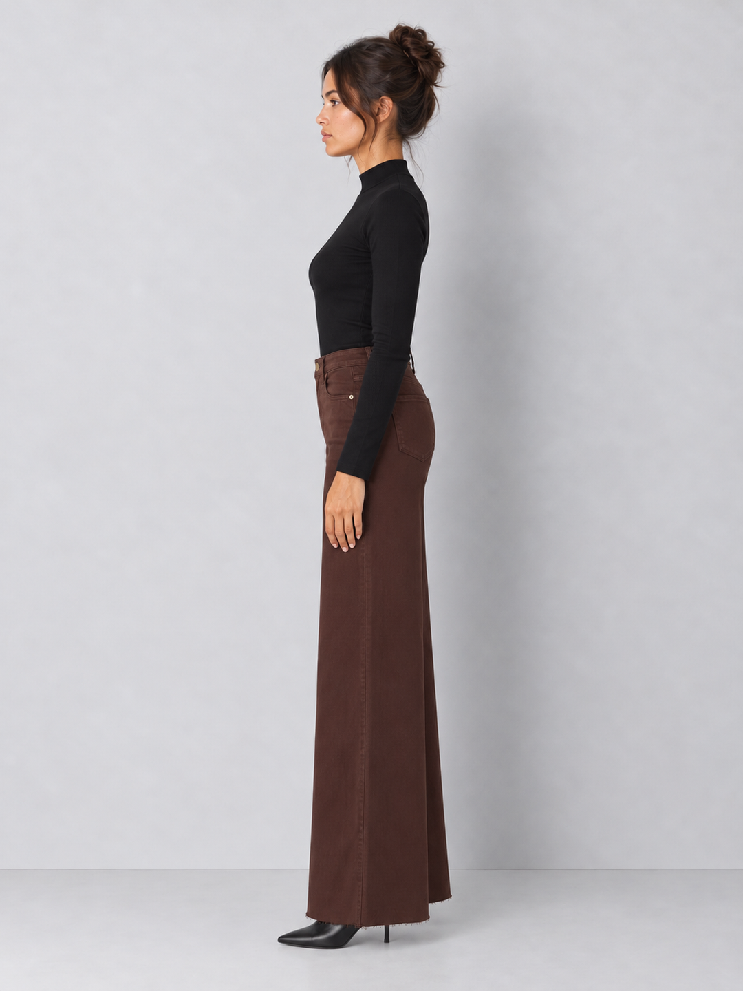 Dear John Fiona Wide Leg Jeans - Dark Oat
