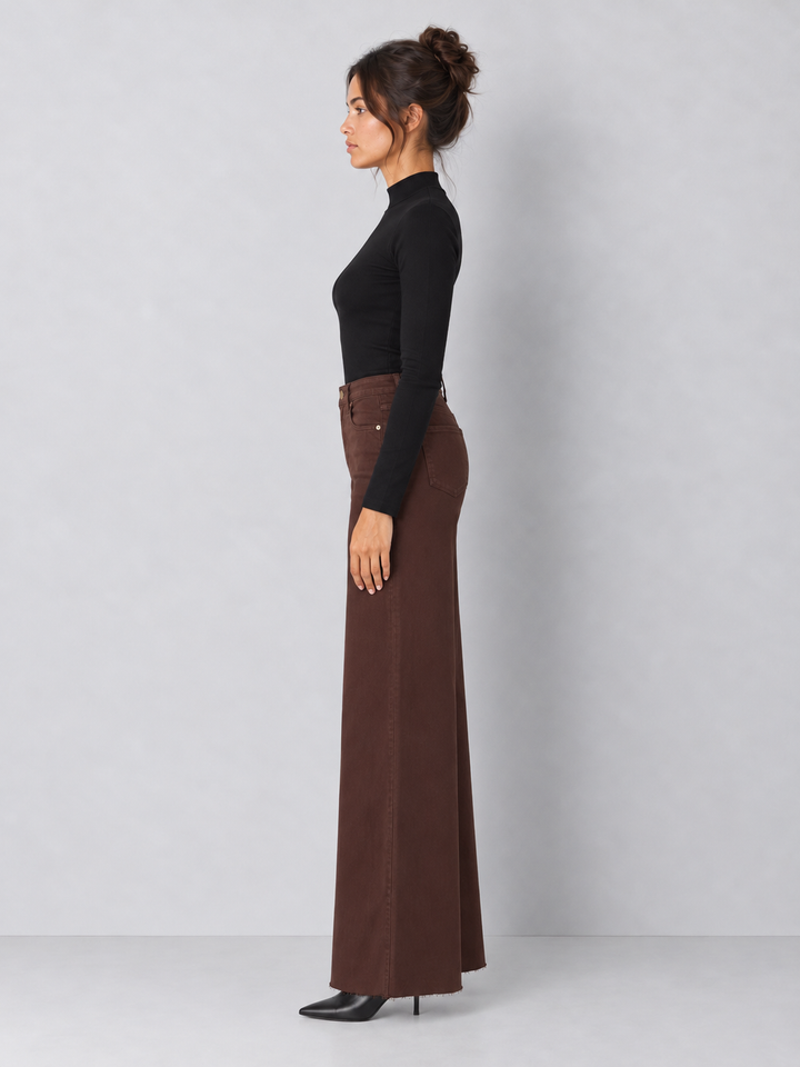 Dear John Fiona Wide Leg Jeans - Dark Oat