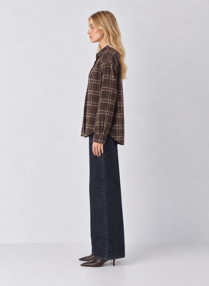 Z Supply River Plaid Button Up Brown