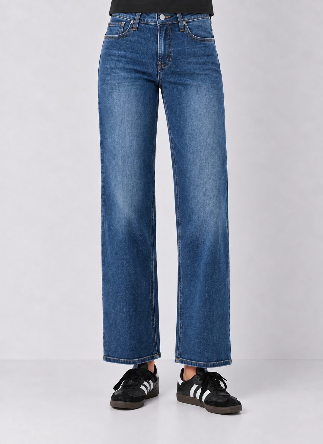 Just Black Denim Calista Mid Rise Slim Wide Leg