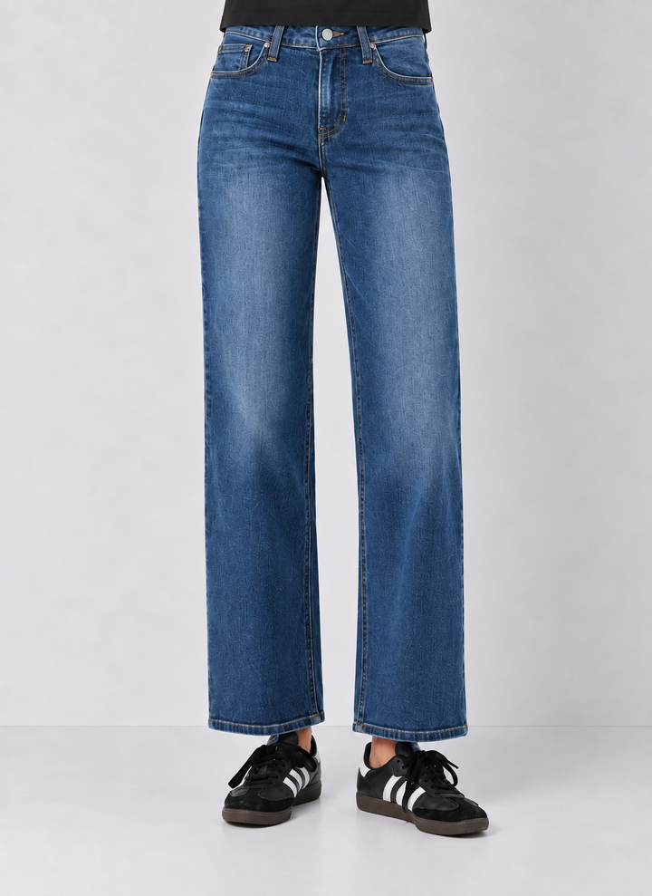 Just Black Denim Calista Mid Rise Slim Wide Leg
