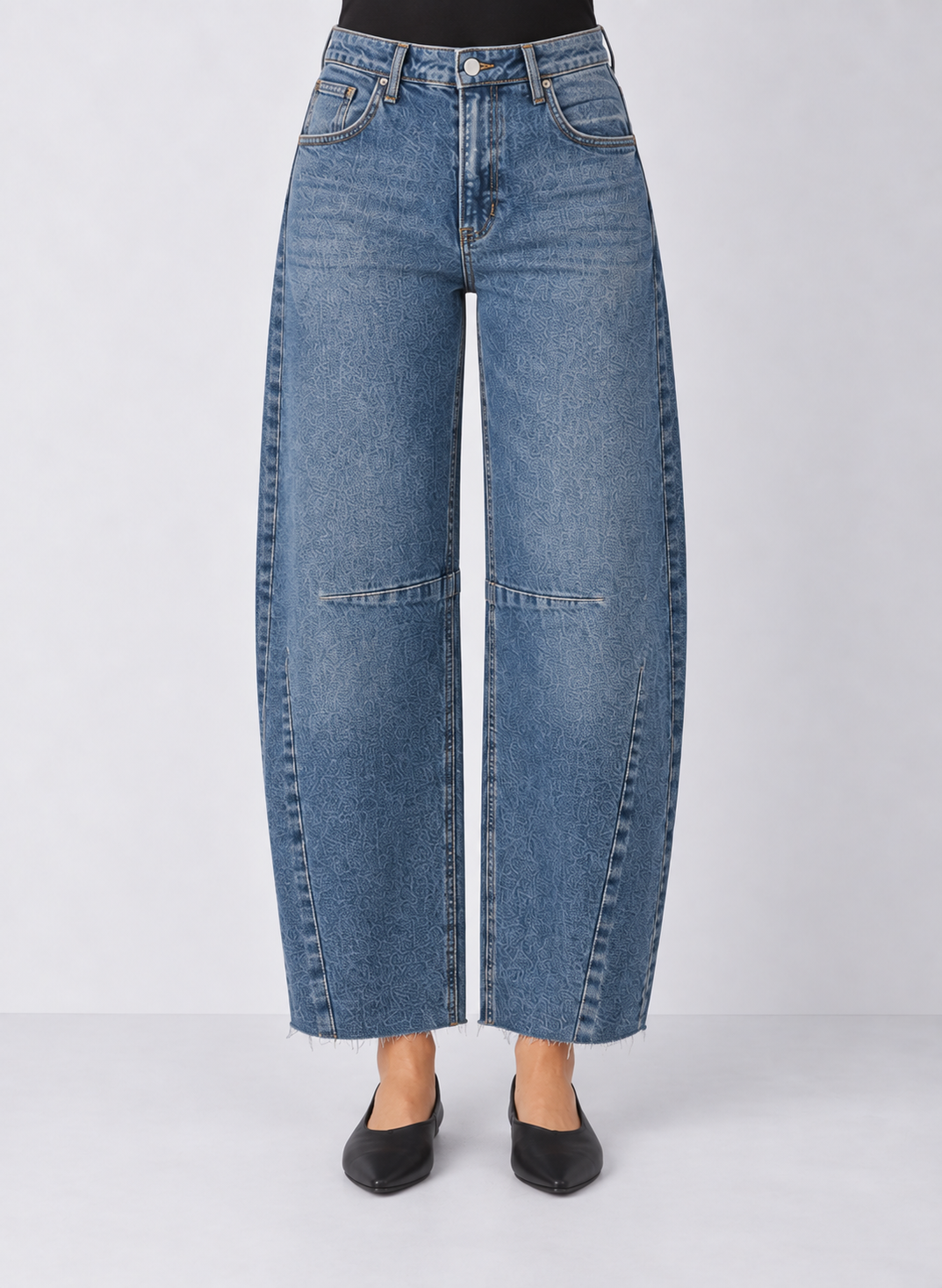 Just Black Denim Dakota Barrel Jean With Seams
