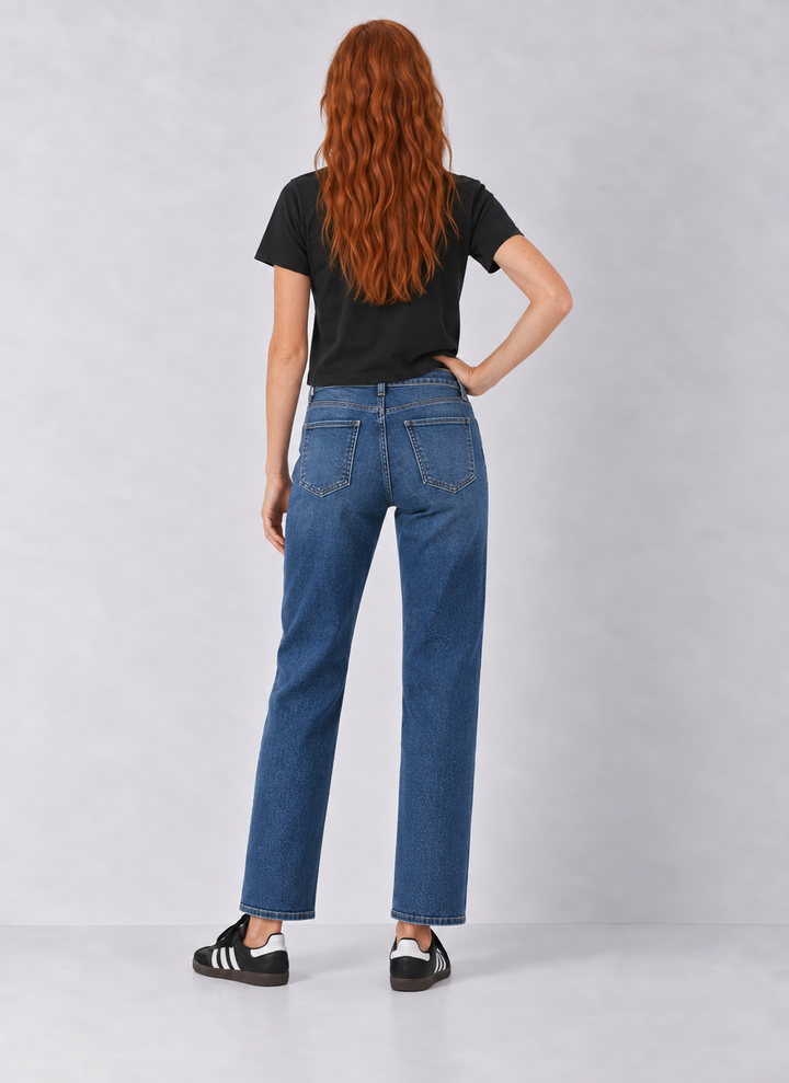 Just Black Denim Calista Mid Rise Slim Wide Leg
