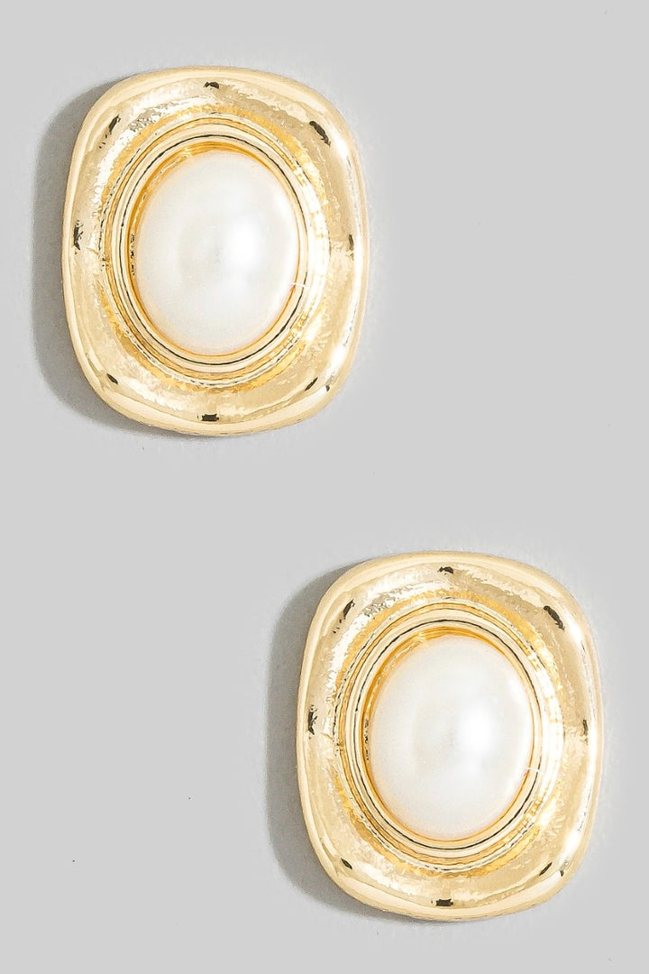 Oval Pearl Statement Earrings
