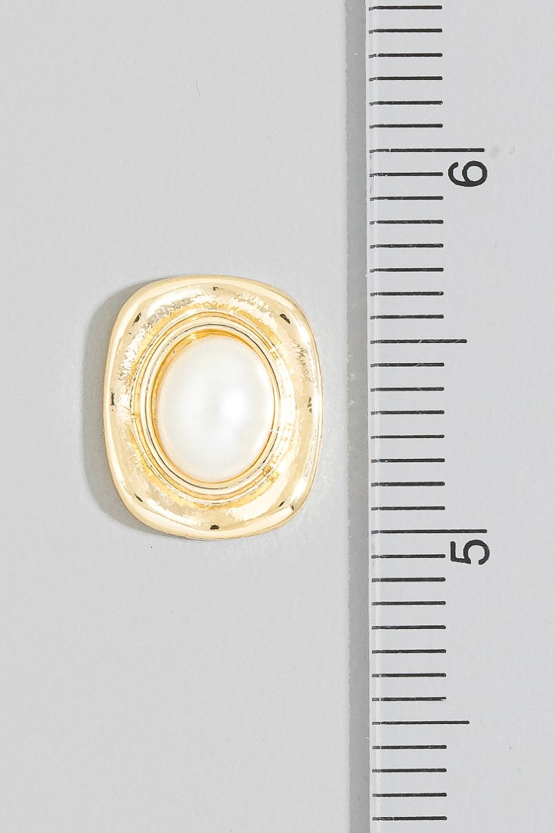 Oval Pearl Statement Earrings