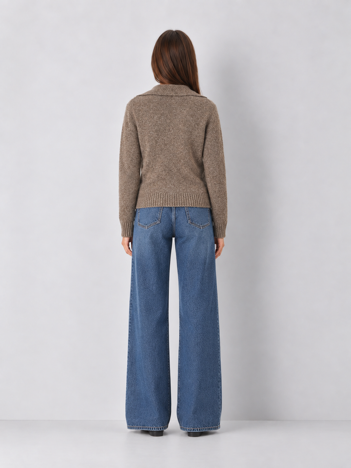 Demi V-Neck Collared Sweater