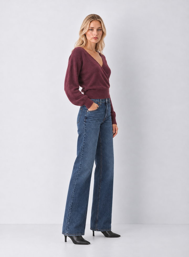 Preorder V Neck Wrap Sweater