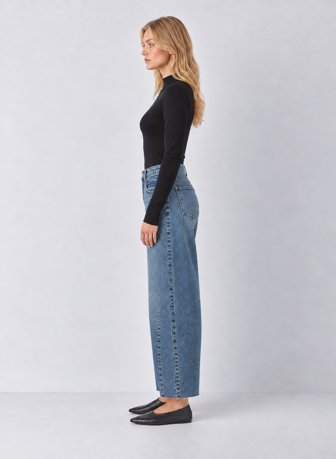 Just Black Denim Dakota Barrel Jean With Seams