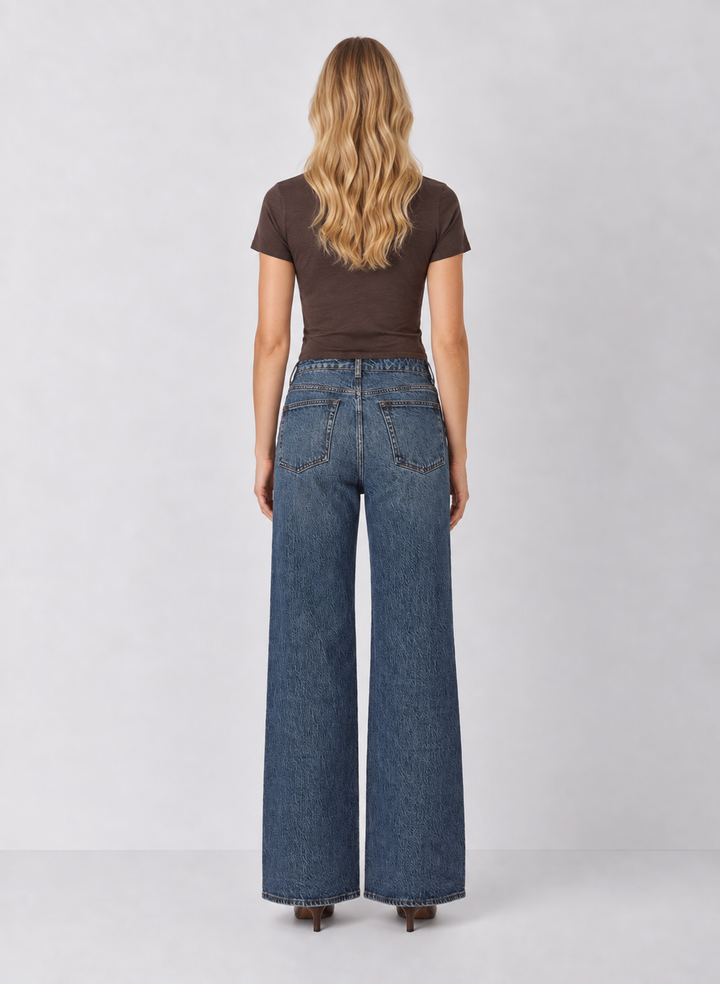 Z Supply The Stunner Mid Rise Wide Leg Jeans