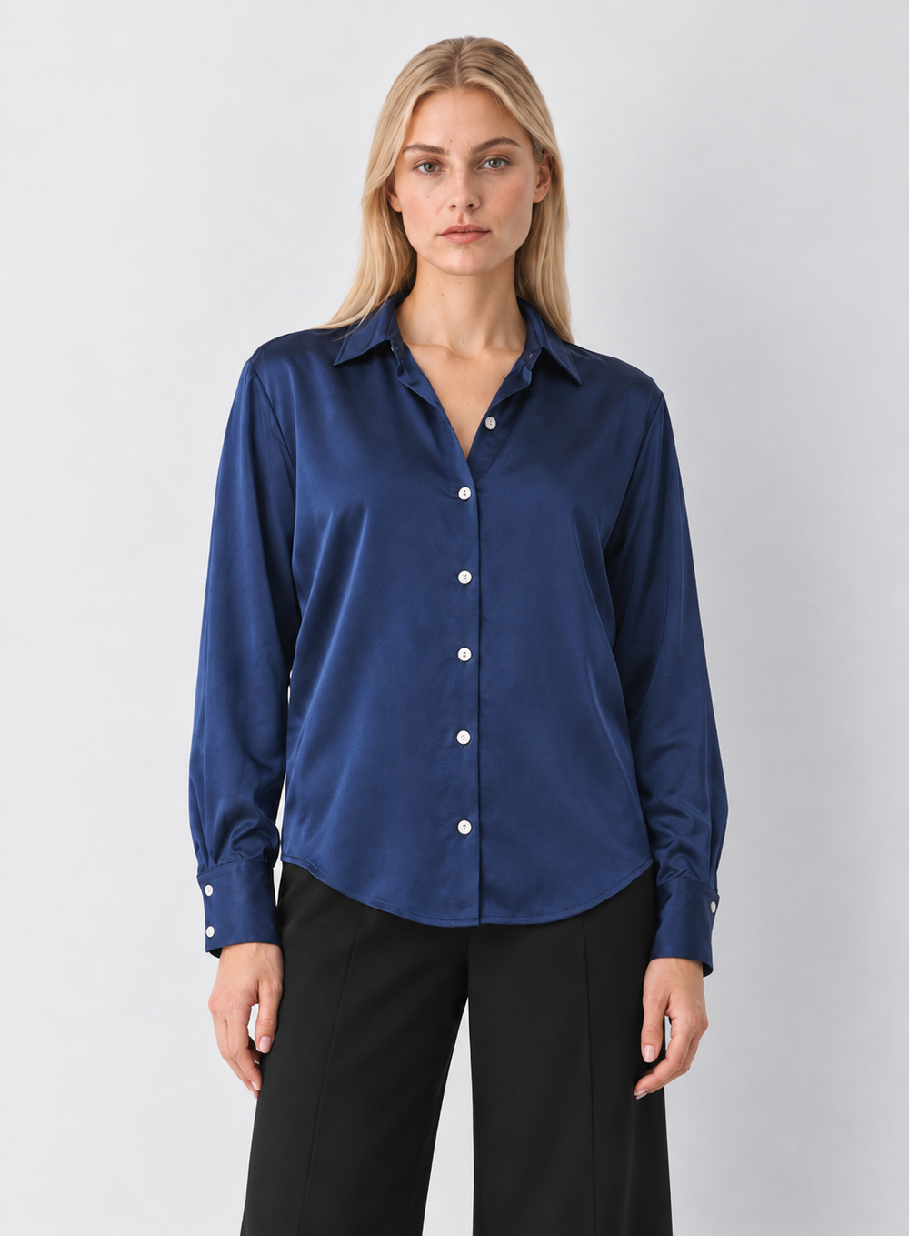 Satin Long Sleeve Blouse