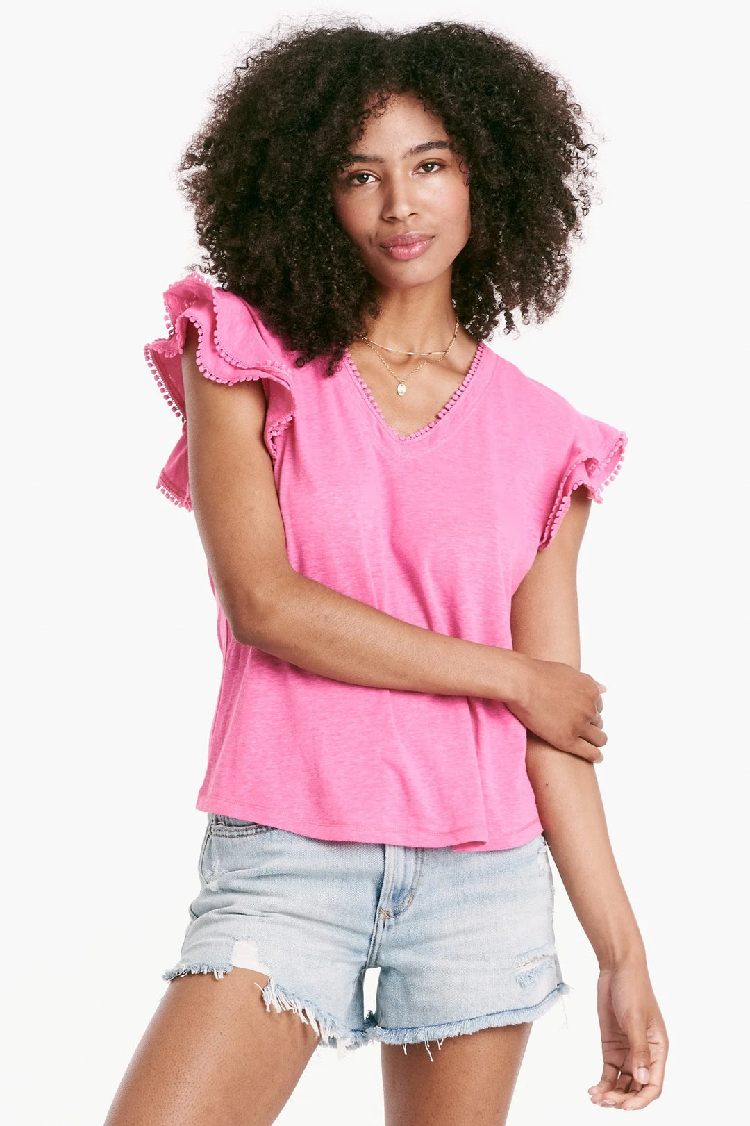 Another Love Oslo Petal Sleeve Top
