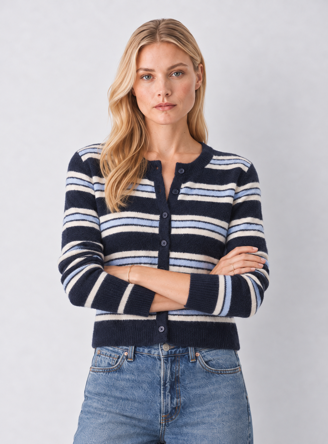 Z Supply Medina Stripe Cardigan - Eclipse