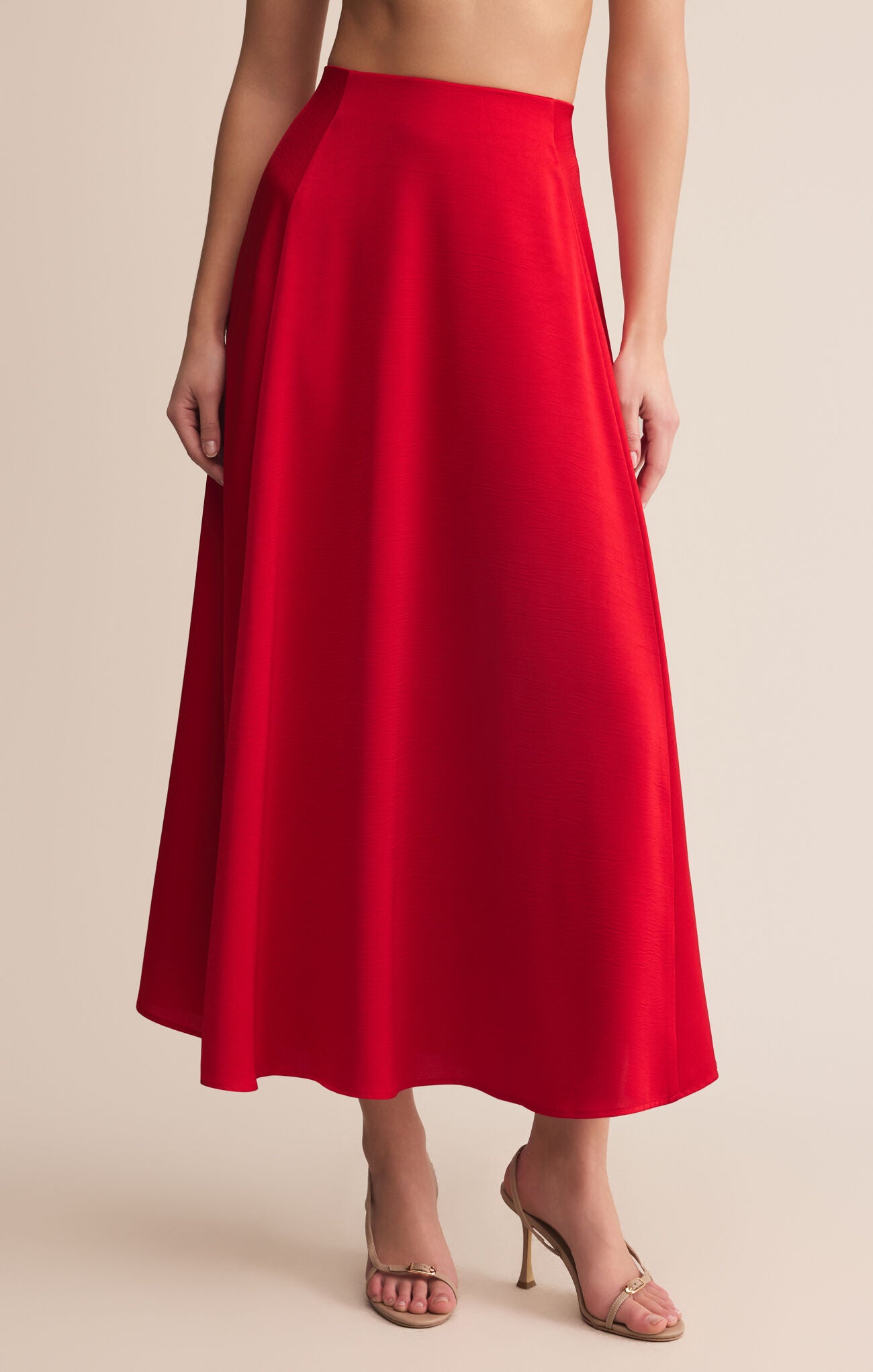 Z Supply Northpointe Satin Midi Skirt | High-Rise Satin Skirt