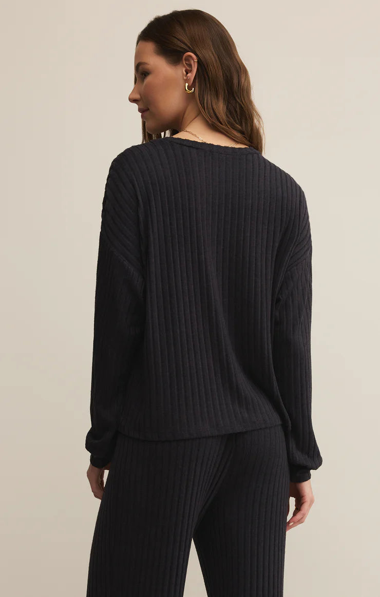 Z Supply Daydream Rib Long Sleeve Top