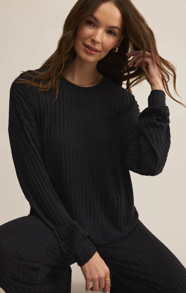 Z Supply Daydream Rib Long Sleeve Top