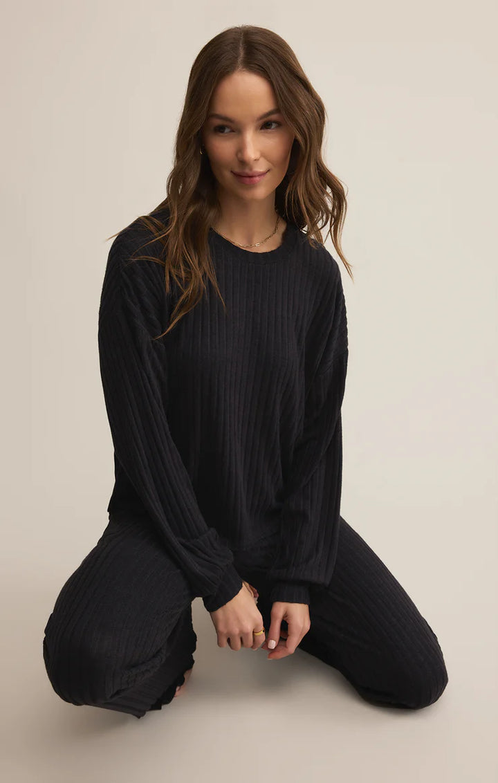Z Supply Daydream Rib Long Sleeve Top