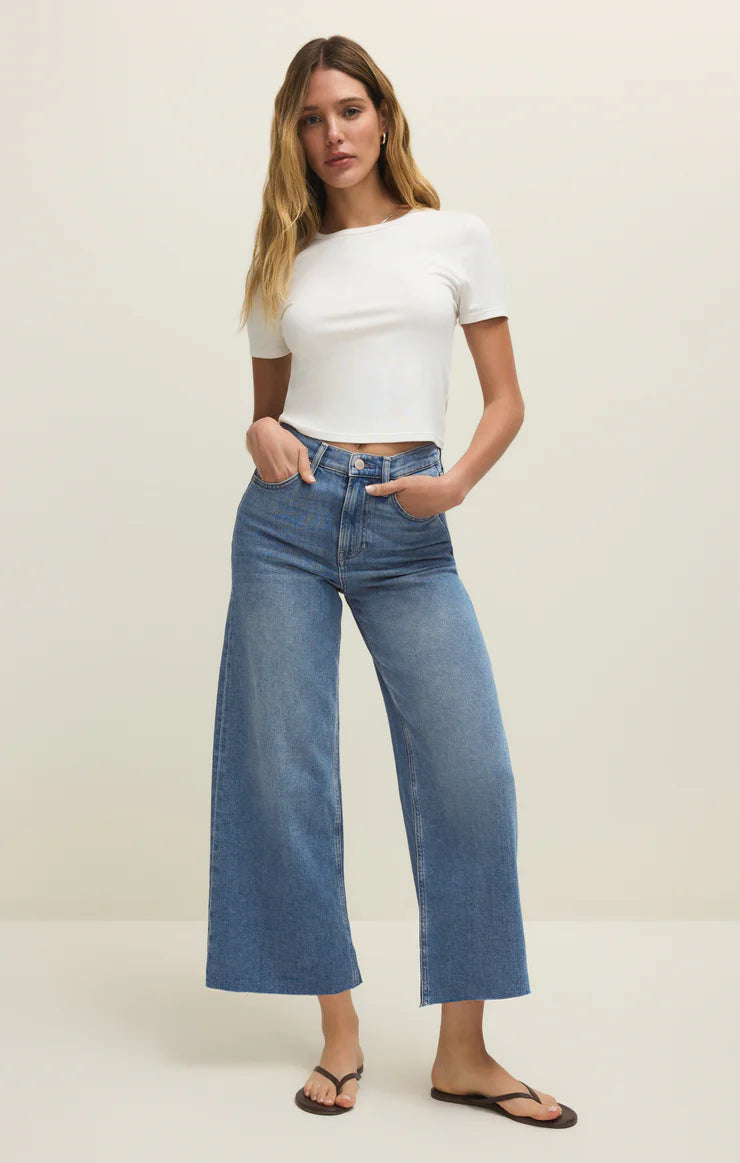 Z Supply Nova Crop High Rise Wide Leg