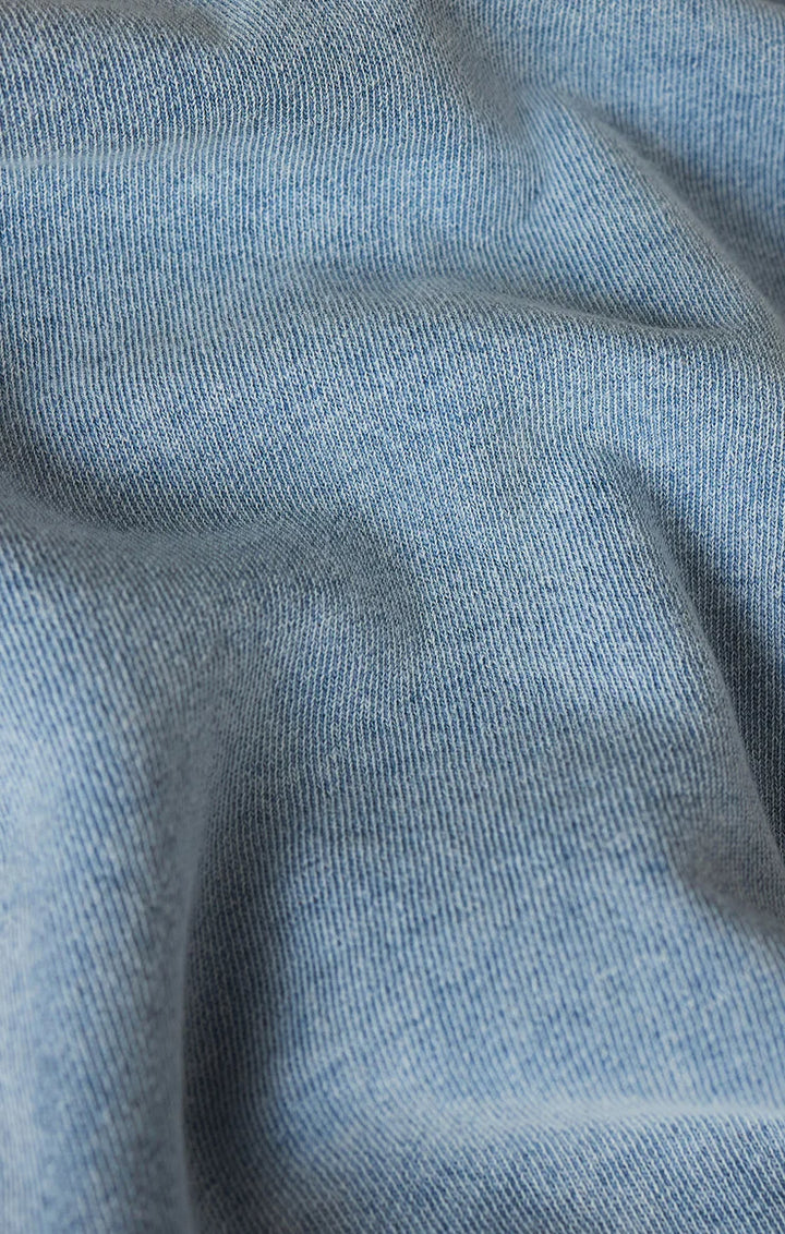 Z Supply Delphine Knit Denim V-Neck Sweatshirt