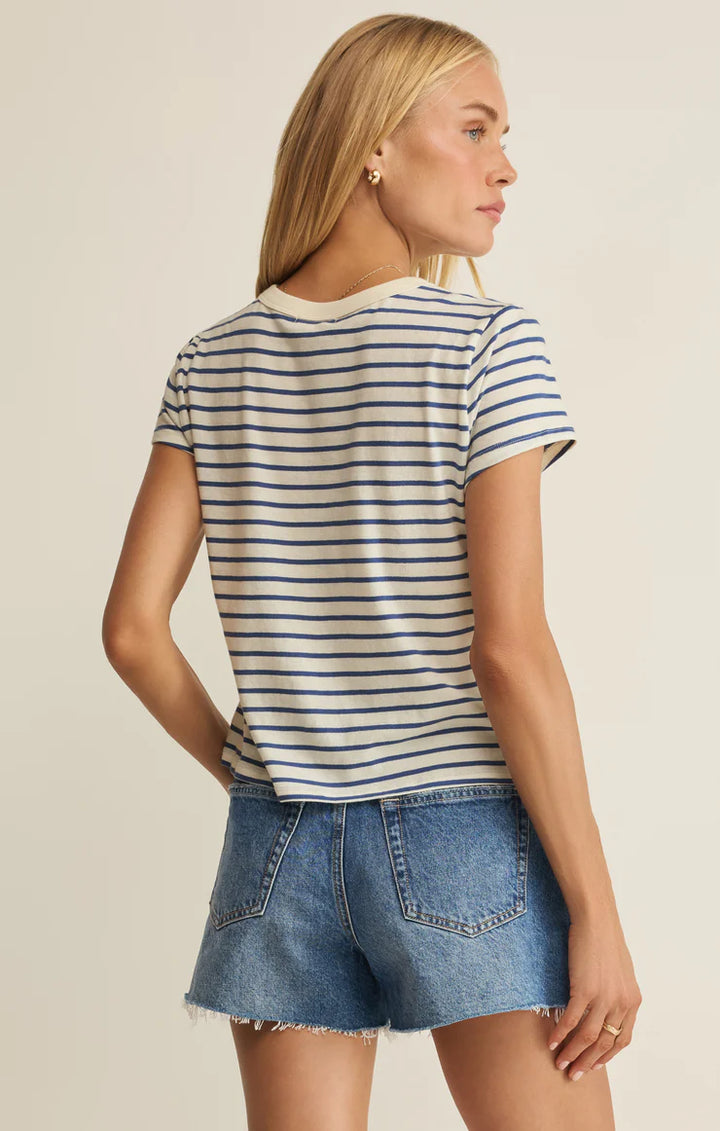 Z Supply Junie Striped Tee - True Navy