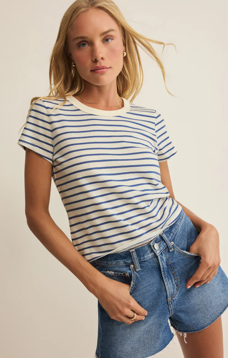 Z Supply Junie Striped Tee - True Navy