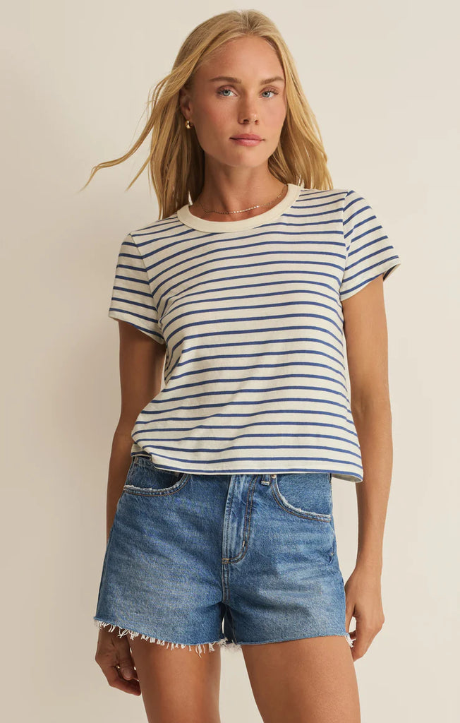 Z Supply Junie Striped Tee - True Navy – Reign Boutique