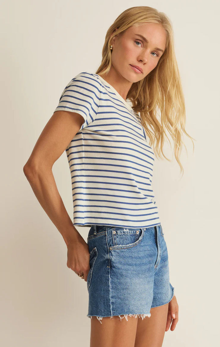 Z Supply Junie Striped Tee - True Navy