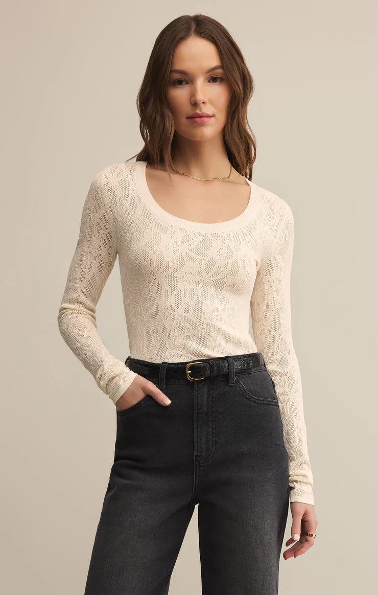 Tibi Scoop Mesh Top