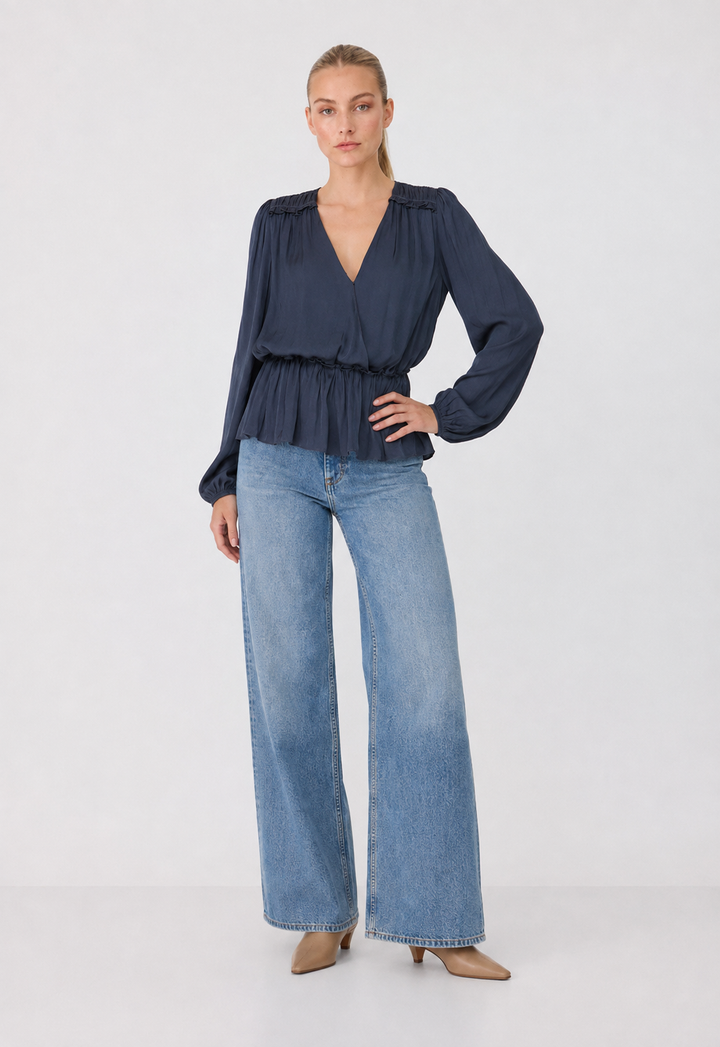 Elodie Draped Peplum Blouse