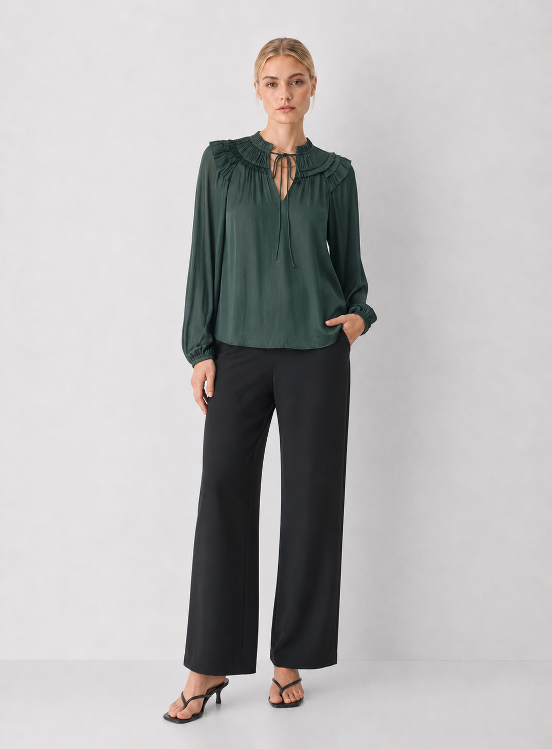 Shoulder Ruffled Detail Blouse