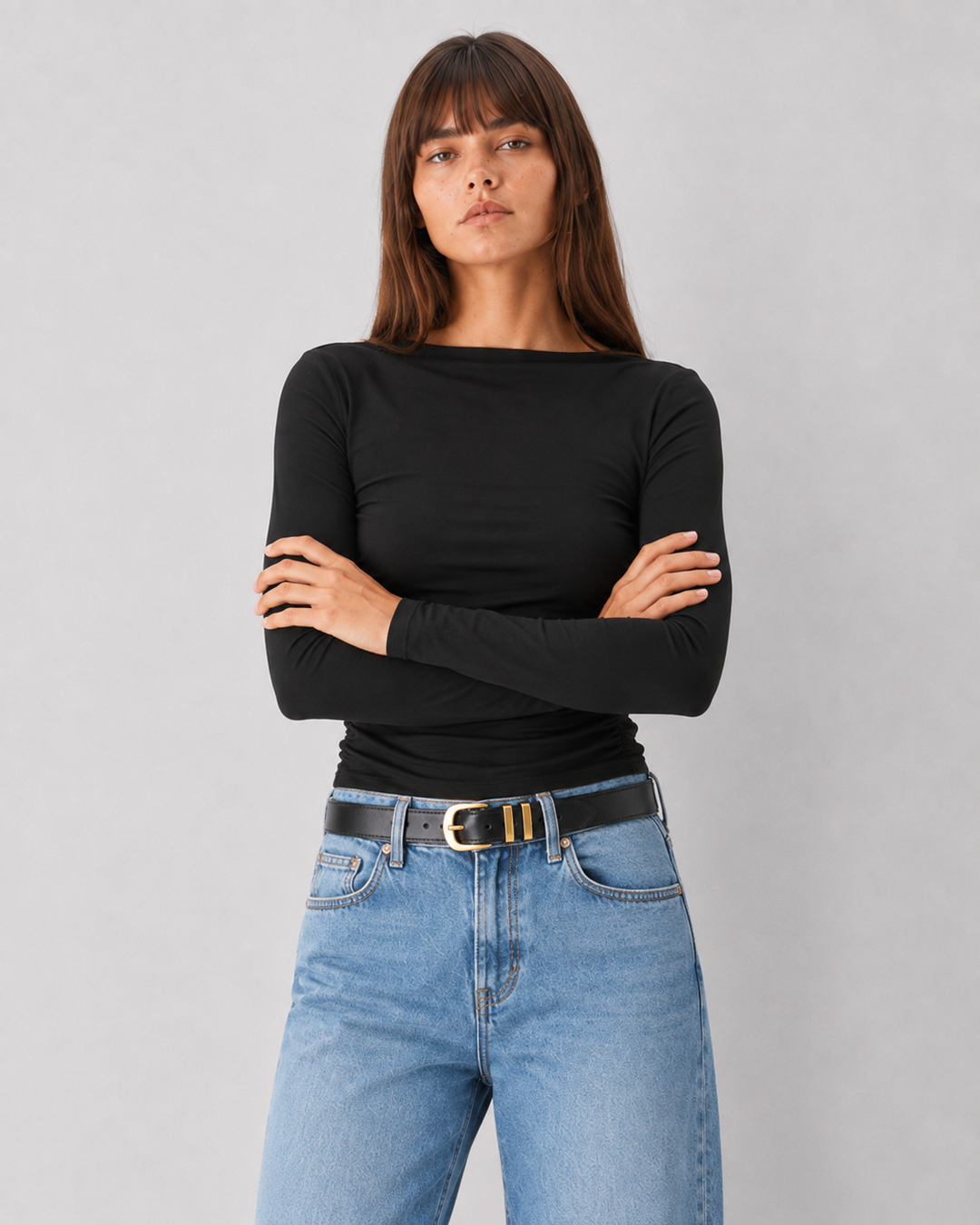 Essential Long Sleeve Ruched Top