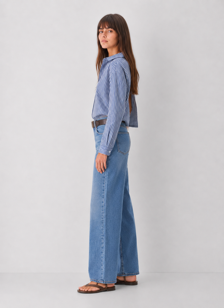 Elan Open Back Stripe Shirt