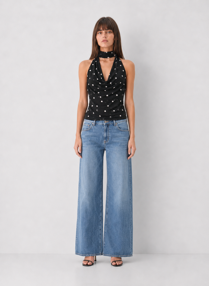 Polka Dot Scarf Top