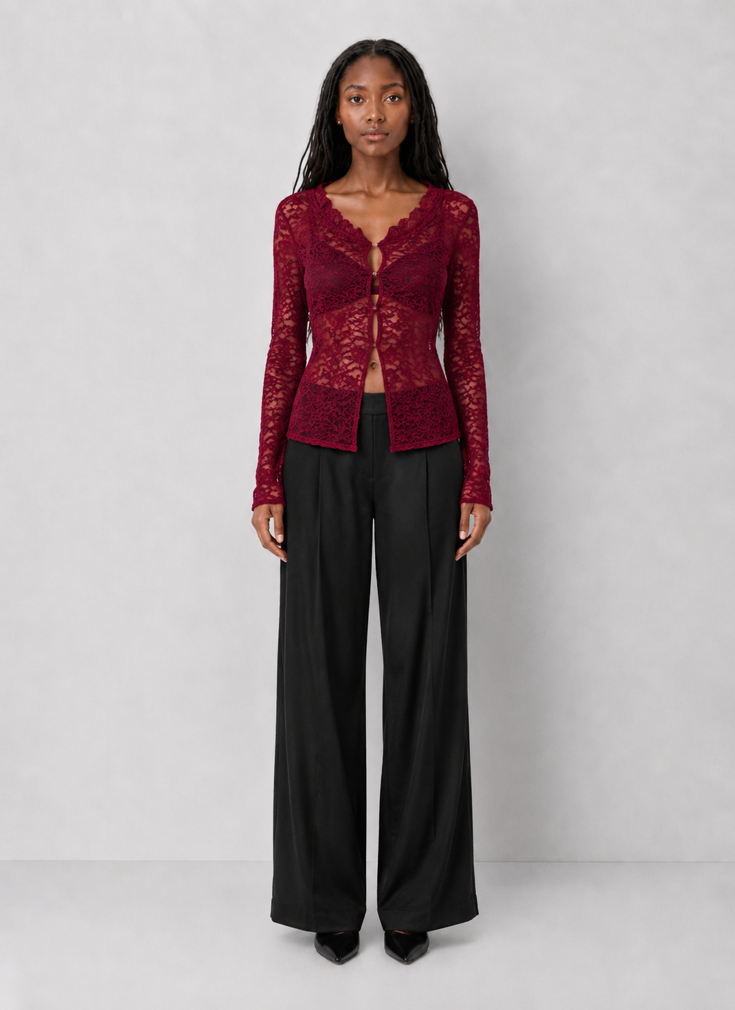 Mesh Long Sleeve Cardigan