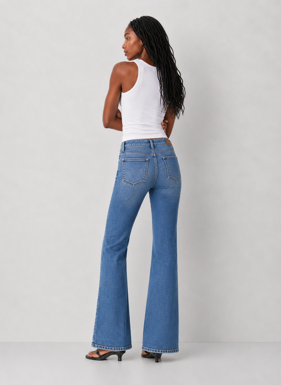 Reis Mid Rise Seamless Waistband Boot Cut Jeans