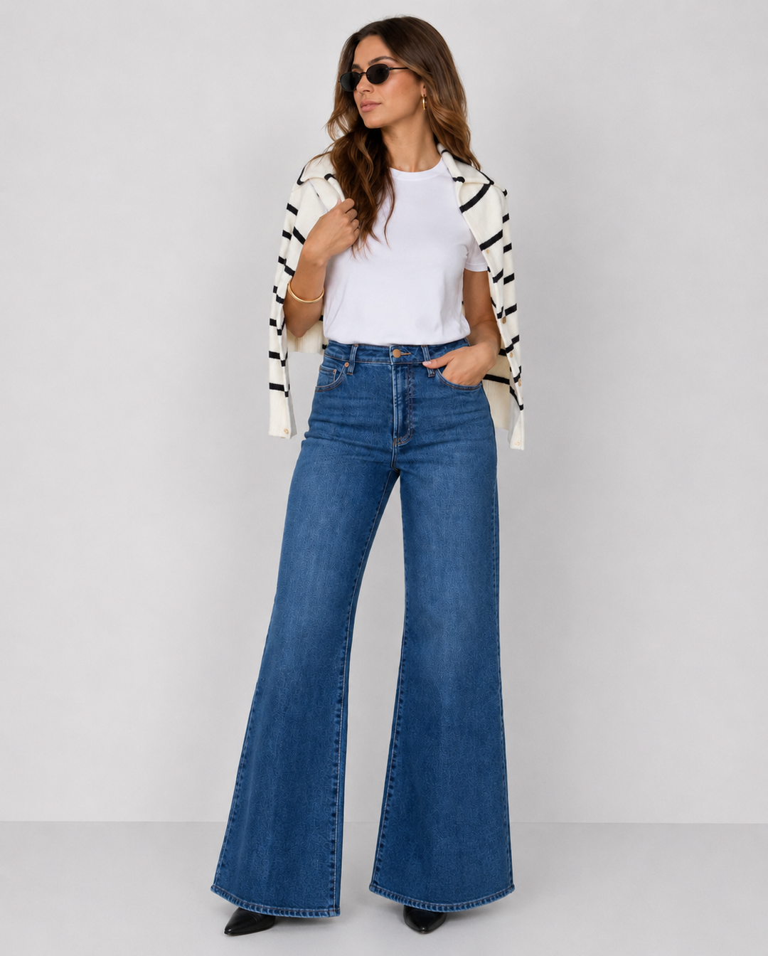 Preorder Dear John Denim Fiona Slim Wide Leg Jeans Midtown